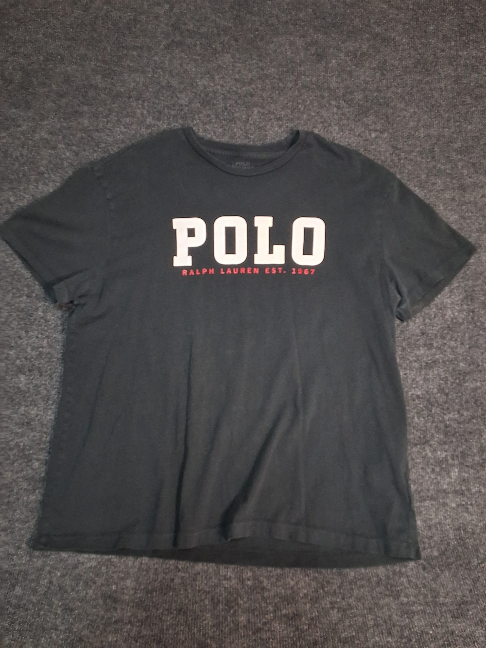 Polo by Ralph Lauren Black Tee with White and Red Logo
